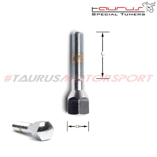 Bullone conico M14x1,50 chiave 22 L.52mm (pari al bullone originale Ferrari / Maserati) M14 1,50 14x1,50 1,5 14x1,5 bulloni vite