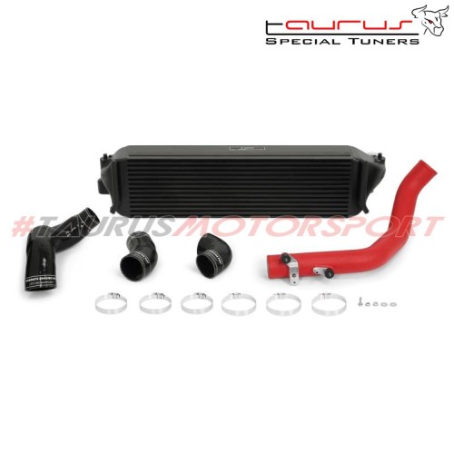 Intercooler maggiorato Mishimoto per Honda Civic FK8 Type-R dal 2017, nero con tubazioni rosse MMINT-CTR-17KBKWRD