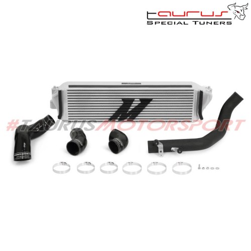 Intercooler maggiorato Mishimoto per Honda Civic FK8 Type-R dal 2017, silver con tubazioni nere MMINT-CTR-17KSLWBK