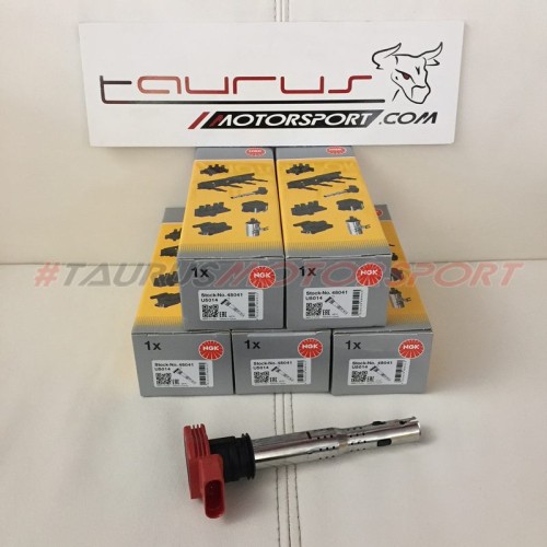 Set 5 bobine di accensione ROSSE NGK Audi R8 per motori 2.5 TFSI (vedi elenco modelli in descrizione) - NGK U5014-5