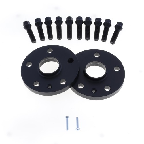 Coppia distanziali ANODIZZATI NERI da 12mm CON bullone conico adatto a cerchi Aftermarket per SKODA Octavia III Type 5E 01/2013 