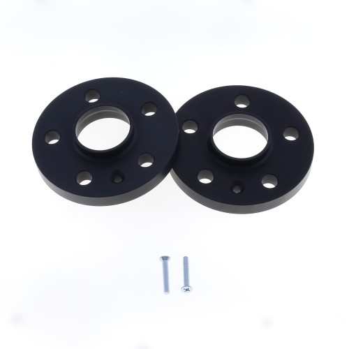 Coppia distanziali ANODIZZATI NERI da 12mm SENZA bulloneria adatto a cerchi Originali per SEAT Ibiza V Type 6J 05/2008 - 12/2015