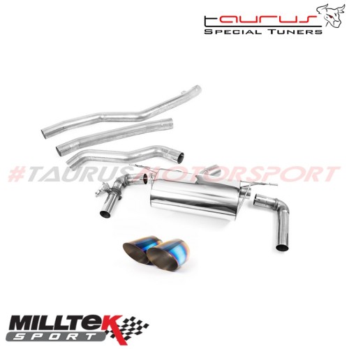 Cat-back da 76mm con finalini Titanio bruciato GT-90 Milltek Sport per BMW Serie 3 F31 M340i Touring 2017-2019 - SSXBM1167