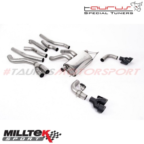 Cat-back con finalini neri Milltek Sport per BMW Serie 2 G42 M240i Coupé XDrive (solo con OPF/GPF) dal 2022 - SSXBM1224