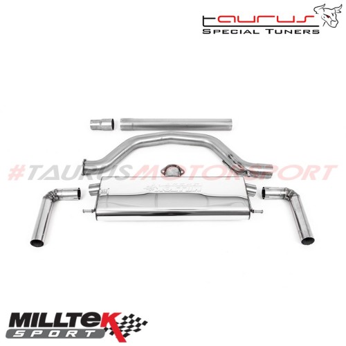 Particulate Filter-back da 80mm - finalini ovali neri cerakote Milltek Sport per Volkswagen Golf Mk8 2.0 GTI Clubsport 300cv (solo modelli CON GPF/OPF) dal 2021 - SSXVW760