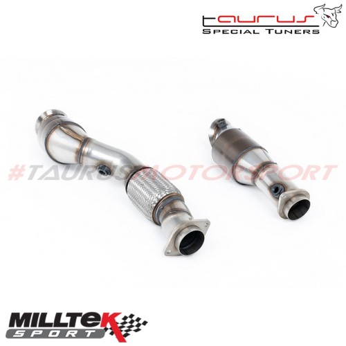 Downpipe maggiorato con catalizzatore sportivo per Mid Pipes Milltek Sport per BMW Serie 3 G80/G81 M3 & M3 Competition S58 3.0 Turbo (solo modelli con OPF/GPF) incluso Touring & Xdrive dal 2020 - SSXBM1333