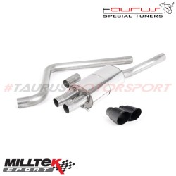 Cat-back con finalini neri GT-90 Milltek Sport per Volkswagen Polo AW 2.0 TSI GTI 207cv (5 porte Restyling) dal 2021 - SSXVW502