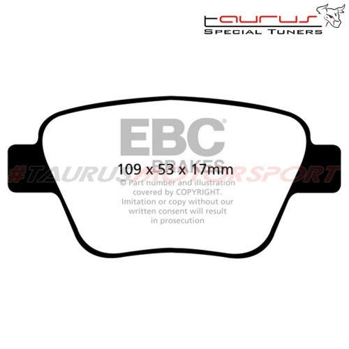 Set pastiglie freno sportive posteriori EBC Yellow per Audi A3 8P, Seat Leon 1P, VW Golf 6, ecc (vedi lista in descrizione) - EB