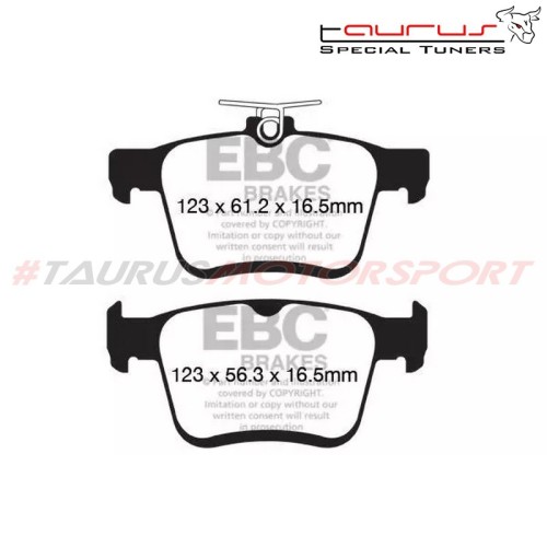 Set pastiglie freno sportive posteriori EBC Yellow per Audi A3 8V, Seat Leon 5F, VW Golf 7, ecc (vedi lista in descrizione) - EB