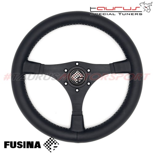 Volante sportivo Can_Am da 330mm in pelle nera - FUSINA Classic FU-CAM330