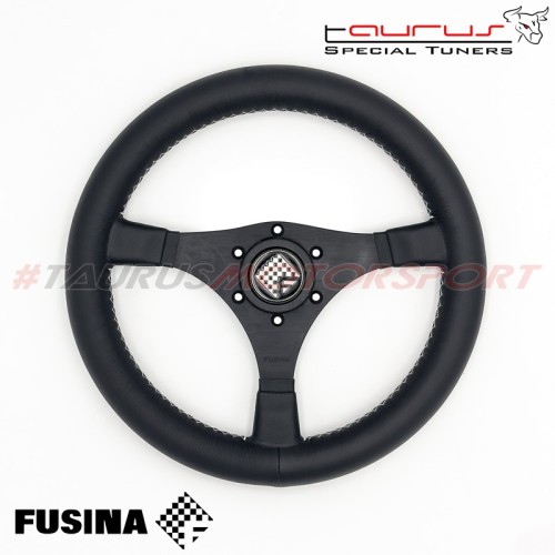 Volante sportivo Jarama da 350mm in pelle nera - FUSINA Classic FU-JAR350