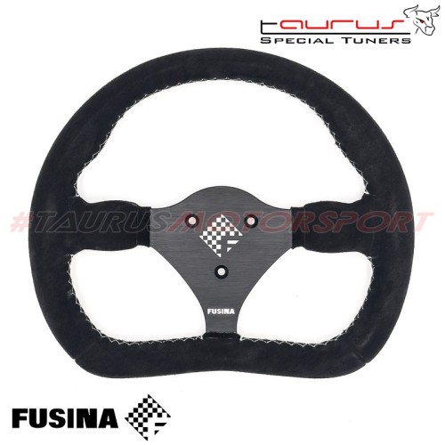 Volante sportivo Donington da 280mm in scamosciato nero - FUSINA Racing FU-DON280S