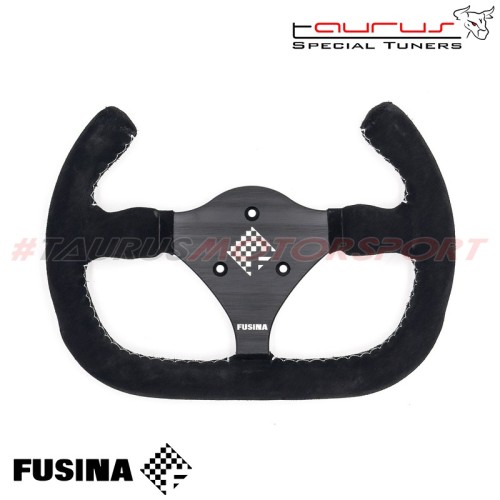 Volante sportivo Adelaide da 270mm in scamosciato nero - FUSINA Racing FU-ADE270S