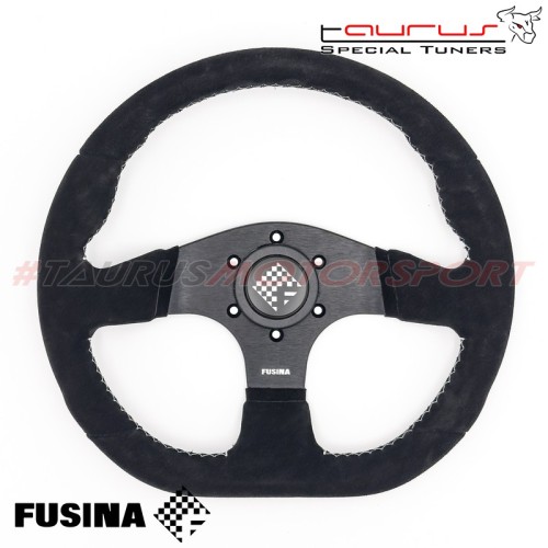 Volante sportivo Mistral da 330mm e profondità 37mm in scamosciato nero - FUSINA Racing FU-MIS330S