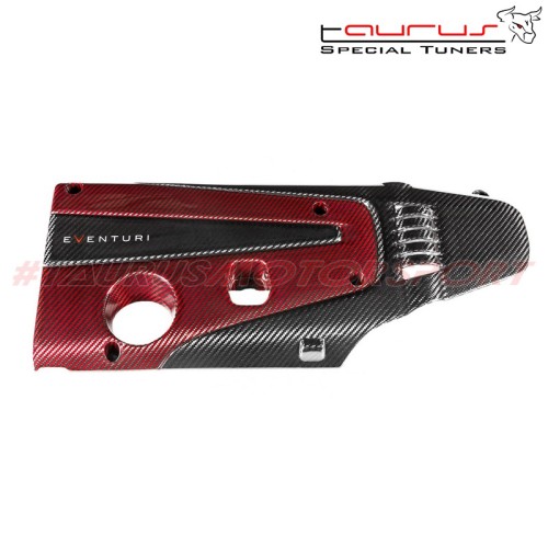 Coprimotore in carbonio rosso e nero Eventuri Honda Civic FK8 Type-R - EVE-FK8FK2-ENG copertura copri motore engine cover