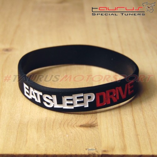 Braccialetto in silicone "Eat Sleep Drive silicone wristband" nero TRS Tuning