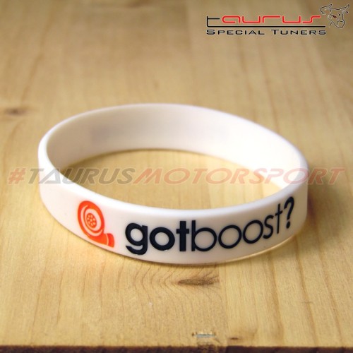 Braccialetto in silicone "Got Boost? silicone wristband" bianco TRS Tuning