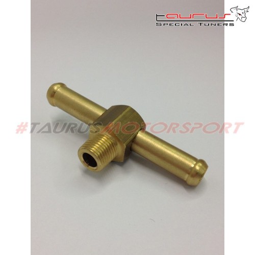 Officina Malpassi Connettore in ottone doppio a 180° da 8mm - filetto 1/8 NPT - Malpassi 30202RAC90-8