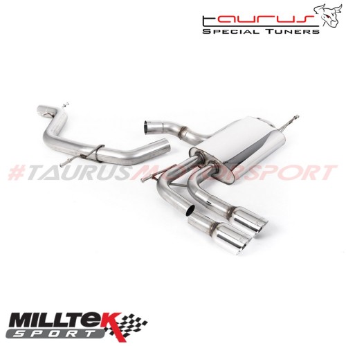 Cat-back Non-resonated Milltek Sport per Audi A3 8P 2.0 TFSi 2WD Sportback 5 porte 2003-2012 - SSXAU638 scarico sportivo termina