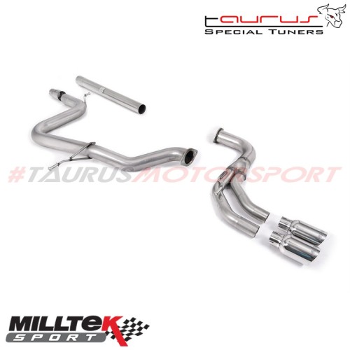 Cat-back Non-resonated Milltek Sport per Audi A3 8V 2.0 TDI 150cv 2WD 2013-2019 - SSXAU359 scarico sportivo terminale marmitta t