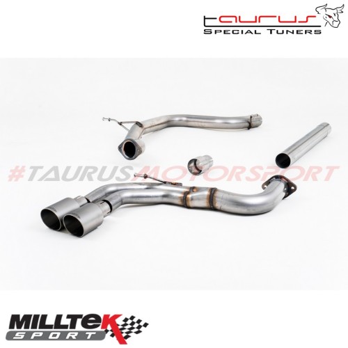 Cat-back Non-resonated Milltek Sport per Audi A3 8V 2.0 TDI 150cv 2WD 2013-2019 - SSXAU569 scarico sportivo terminale marmitta t