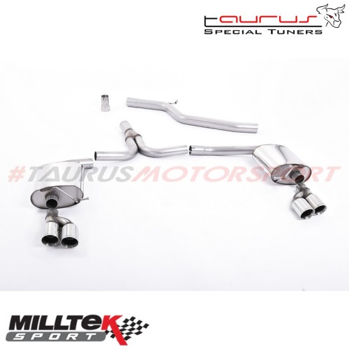 Cat-back Milltek Sport per Audi A4 B8 2.0 TDi 140/177cv 2WD Berlina e Avant (solo S-Line) 2009-2011 - SSXAU299 scarico sportivo 