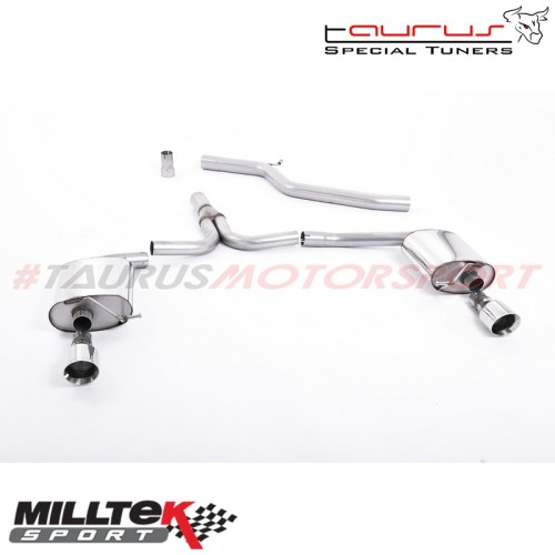 Cat-back Milltek Sport per Audi A4 B8 2.0 TDi 177cv Quattro Berlina e Avant 2009-2011 - SSXAU298 scarico sportivo terminale marm