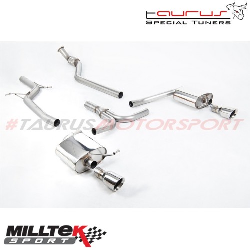 Cat-back Non-resonated con finalino Destro + sinistro GT-100 Cromati Milltek Sport per Audi A4 B8 2.0 TFSI S-line (2WD e Quattro