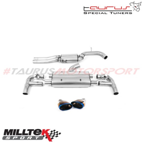 Cat-back Resonated da 80mm Milltek Sport per Audi RS3 8V Sportback 400cv (solo modello CON OPF/GPF) dal 2019 - SSXAU883 scarico 