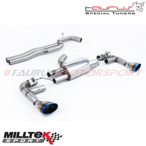 Cat-back Race Non-resonated senza valvole da 80mm con finalini titanio bruciato Milltek Sport per Audi RS3 8V Sportback 400cv (s