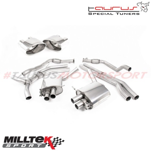 Cat-Back (Road+) con finalini ovali cromati Milltek Sport per Audi RS5 B9 2.9 V6 Turbo Coupè (solo modello SENZA OPF/GPF) 2017-2