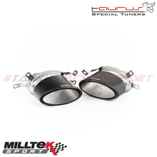 Finalini in carbonio Milltek Sport per Audi RS6 C7 4.0 TFSI biturbo quattro 2013-2019 - SSXAU866 scarico sportivo terminale marm