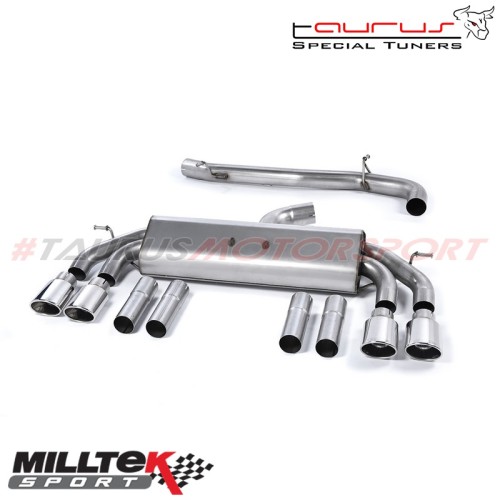 Cat-back Non-resonated - Race System Milltek Sport per Audi S3 8V 2.0 TFSI Quattro Berlina e Cabrio 2013-2019 - SSXAU540 scarico