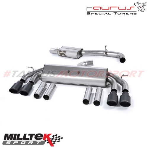 Cat-back Resonated Milltek Sport per Audi S3 8V 2.0 TFSI Quattro Berlina e Cabrio 2013-2019 - SSXAU544 scarico sportivo terminal