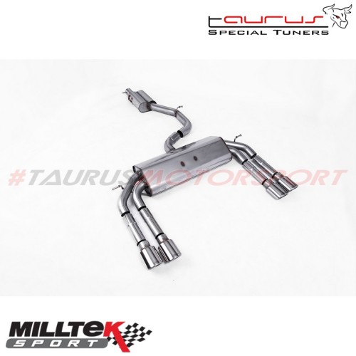 Cat-back Resonated Milltek Sport per Audi S3 8V 2.0 TFSI Quattro Berlina e Cabrio 2013-2019 - SSXAU545 scarico sportivo terminal