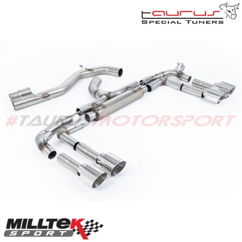 Particulate Filter-back Race System con finalini GT-115 cromati  Milltek Sport per Audi S3 8Y 2.0 TFSI Quattro Sedan/Berlina 310