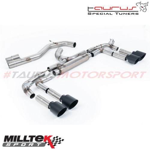 Particulate Filter-back Race System con finalini GT-115 neri  Milltek Sport per Audi S3 8Y 2.0 TFSI Quattro Sedan/Berlina 310cv 