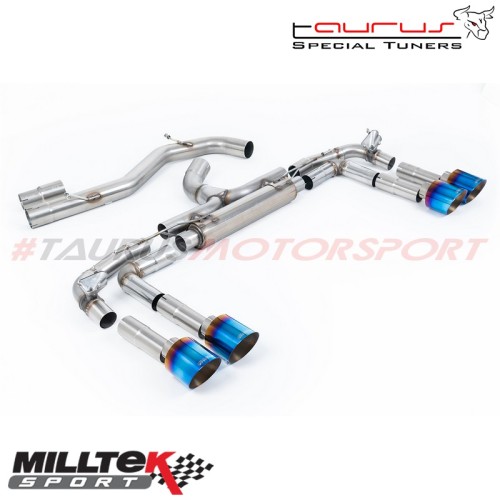 Particulate Filter-back Race System con finalini GT-115 titanio bruciato Milltek Sport per Audi S3 8Y 2.0 TFSI Quattro Sedan/Ber