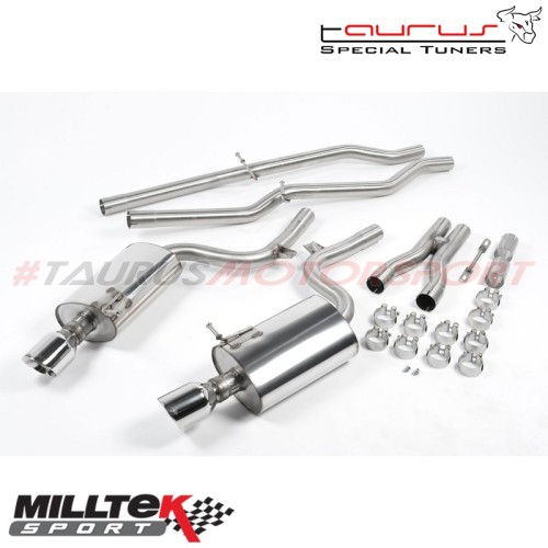 Cat-back Non-resonated Milltek Sport per Audi S4 B6 4.2 V8 quattro Berlina Avant e Cabriolet 2003-2005 - SSXAU295 scarico sporti