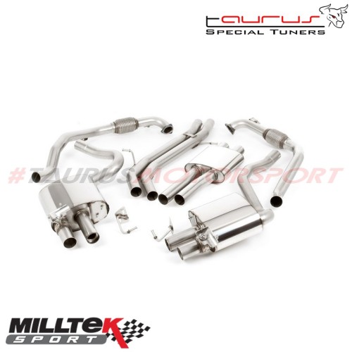 Cat-back Resonated Milltek Sport per Audi S4 B9 3.0 Turbo V6 (modelli CON differenziale Sport) - SSXAU697 scarico sportivo termi