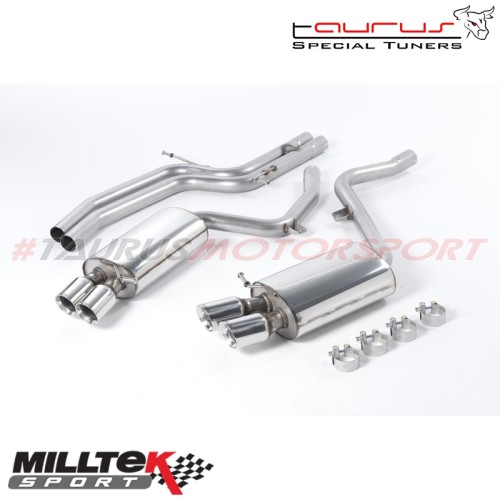 SSXAU190  Cat-back Non-resonated Milltek Sport per Audi S5 B8 Coupé 4.2 V8 Quattro (Manuale e Auto) 2007-2011 scarico sportivo t