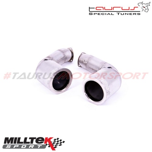 Downpipe maggiorati senza catalizzatori Milltek Sport per Audi SQ7 4.0 V8 TT (con GPF/OPF) dal 2021 - SSXAU902 scarico sportivo 