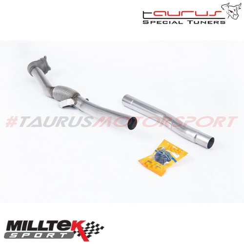 Downpipe maggiorato senza catalizzatore Milltek Sport per Audi TT Mk2 2.0 TFSi 2WD 2006-2011 - SSXAU349 scarico sportivo termina