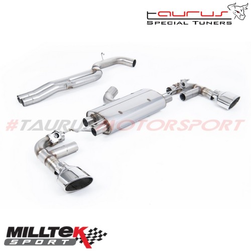 Cat-back Non-resonated da 80mm con finalini cromati Milltek Sport per Audi TT mk3 TT-RS 2.5 TFSI Quattro (SENZA GPF/OPF) 2016-20