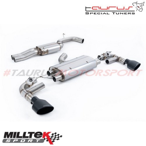 Cat-back Resonated da 80mm con finalini neri cerakote Milltek Sport per Audi TT mk3 TT-RS 2.5 TFSI Quattro (CON GPF/OPF) dal 201