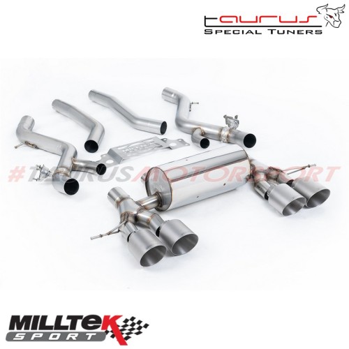 Particulate Filter-back con finalini GT-115 titanio spazzolato Milltek Sport per BMW Serie 2 G87 M2 Coupe (con OPF/GPF, motore S