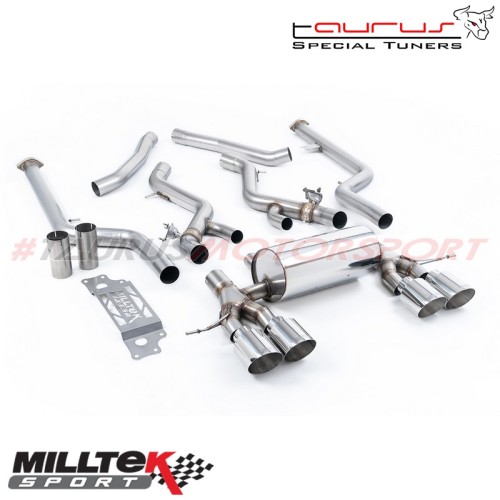 Cat-back Non-resonated con finalini GT-115 cromati Milltek Sport per BMW Serie 2 G87 M2 Coupe (con OPF/GPF, motore S58) dal 2023