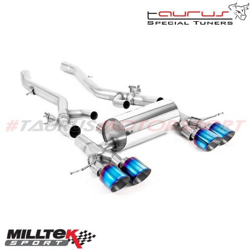 Axle back con finalini titanio spazzolato Milltek Sport per BMW Serie 4 G82 M4 & M4 Competition S58 3.0 Turbo (solo modelli con 