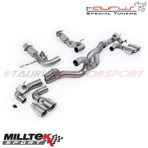 Cat-back con finalini cromati Milltek Sport per Chevrolet Corvette Stingray (C8) 6.2L V8 (modelli SENZA OPF/GPF) 2020-2024 - SSX