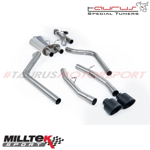 Cat-back Valved Cut Out Version con finalini neri Milltek Sport per Dodge / RAM 1500 5.7L HEMI V8 (5th Gen) 2019-2023 - SSXDOD10